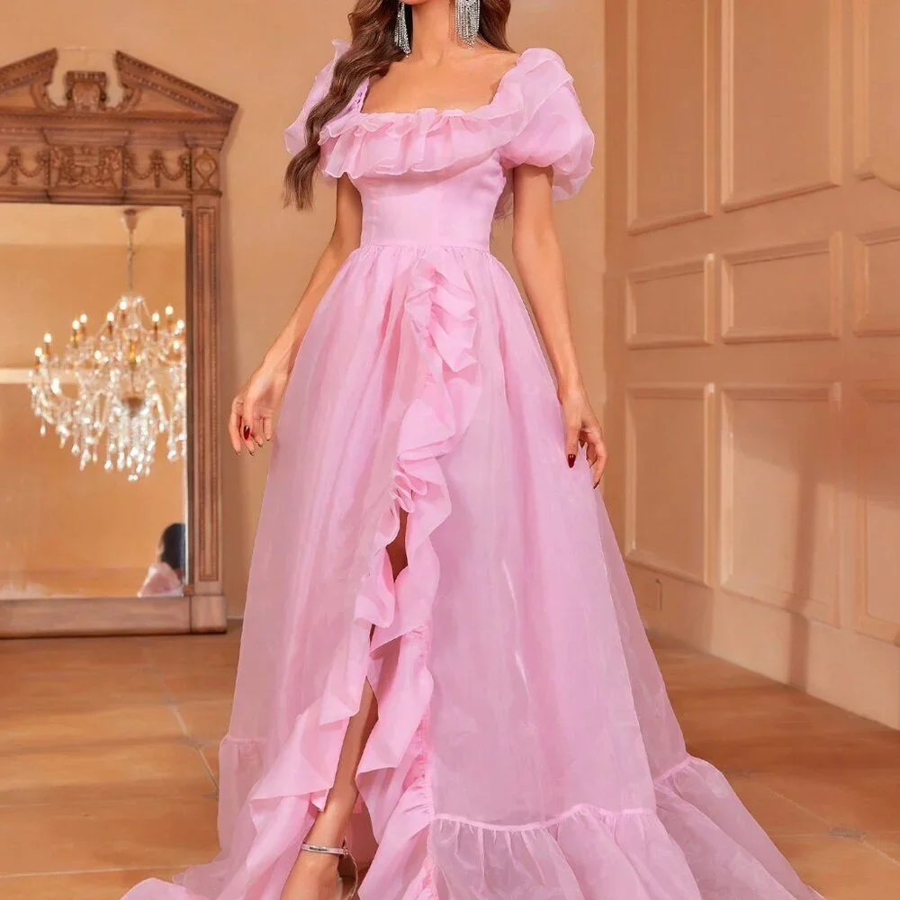 Pink Elegant Women's Formal Maxi Dress - Picture 5 of 7
